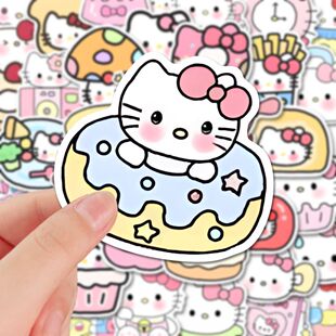 凯蒂猫Hello Kitty贴纸100张粉色KT猫可爱手账手机壳水杯防水贴画