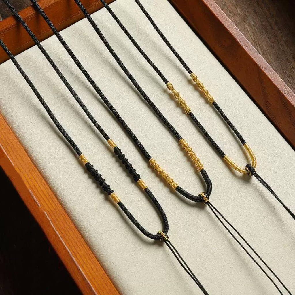 黄金编绳吊坠挂绳项链绳佛头挂件绳八宝罗盘绑绳锁配绳老铺同款色