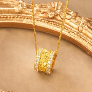 麦穗吊坠女款小蛮腰沙金挂坠项链仿真黄金色中国风不掉色路路通