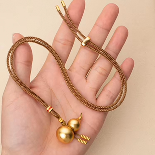 葫芦流苏沙金吊坠项链仿真黄金毛衣链霖儿同款福禄新中式久不掉色