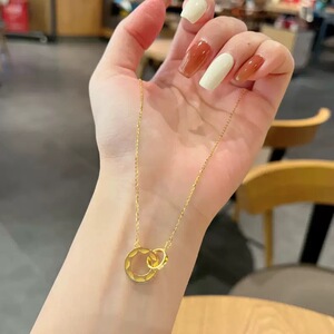 太阳项链环环相扣黄金色项链金店同款周家ING高级感系列锁骨链女