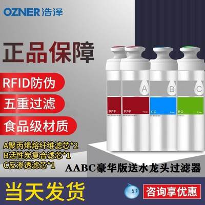 浩泽原装水芯片净水器滤芯PP棉反渗透直饮水ABC豪华装23年11月产