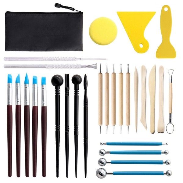 推荐29 Pcs Fundamental Clay Tools Kit Clay Carving Modeling