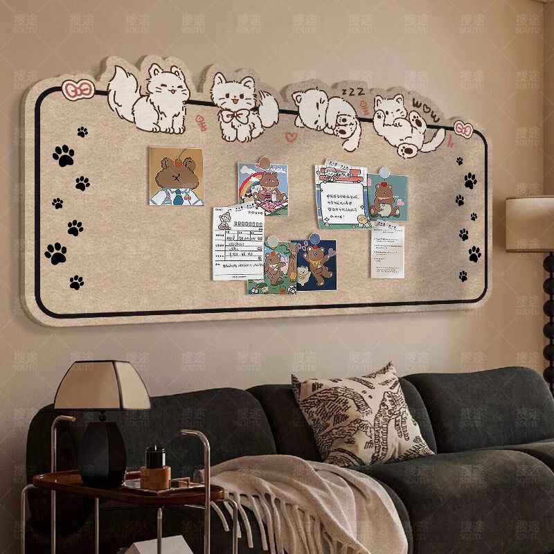 热销毛毡板墙贴照片墙展示墙背景板客厅卧室拍立得照片收集玄关钥