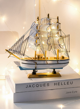 热销一帆风顺帆船模型摆件毕业礼物送同学男女朋友客厅家居酒柜装