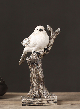 热销美式现代创意小鸟摆件家居简约电视柜酒柜装饰品树枝小鸟客厅