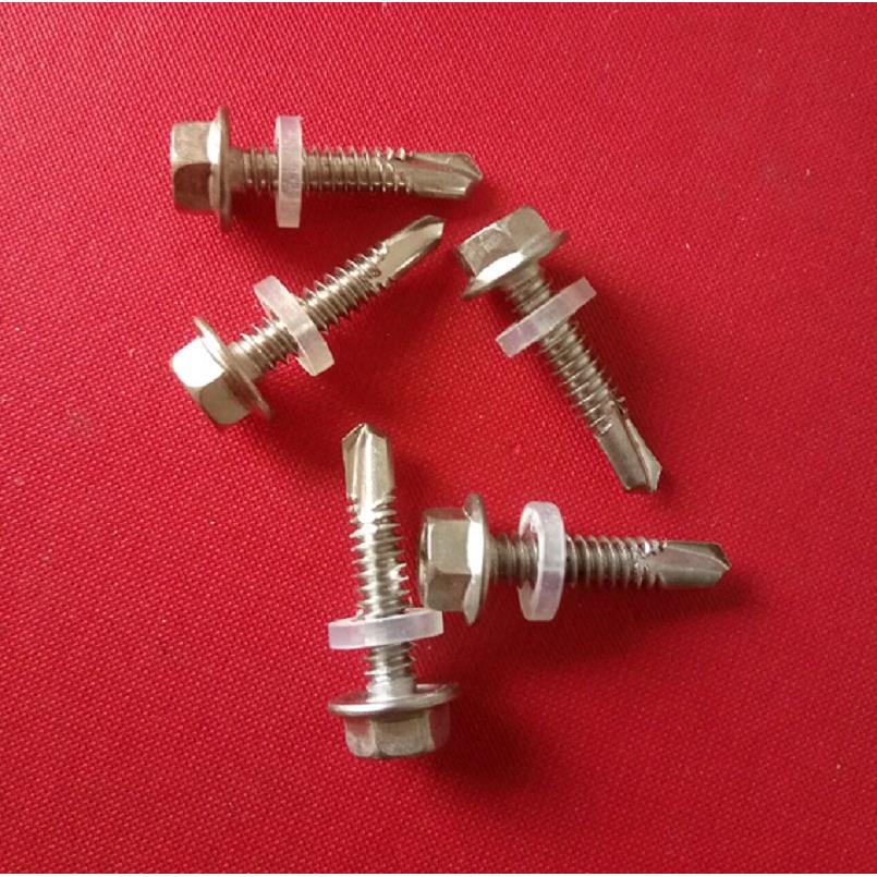 M4.8M5 410不锈钢外六角钻尾螺丝\彩钢瓦自攻螺丝\钻尾燕尾螺丝钉