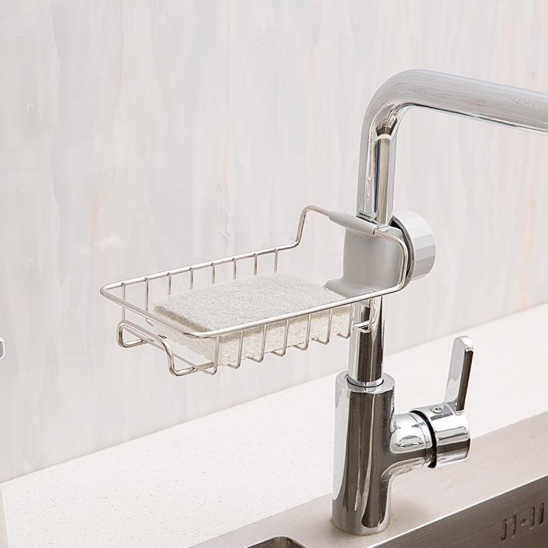 家居日用百货多用途水龙头置物架锅刷洗碗百洁布懒人抹布收纳盒