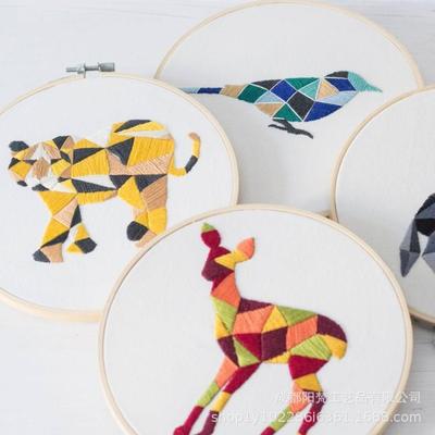 手工DIY北欧风动物刺绣材料包亲手绣制礼物装饰画新手零基础