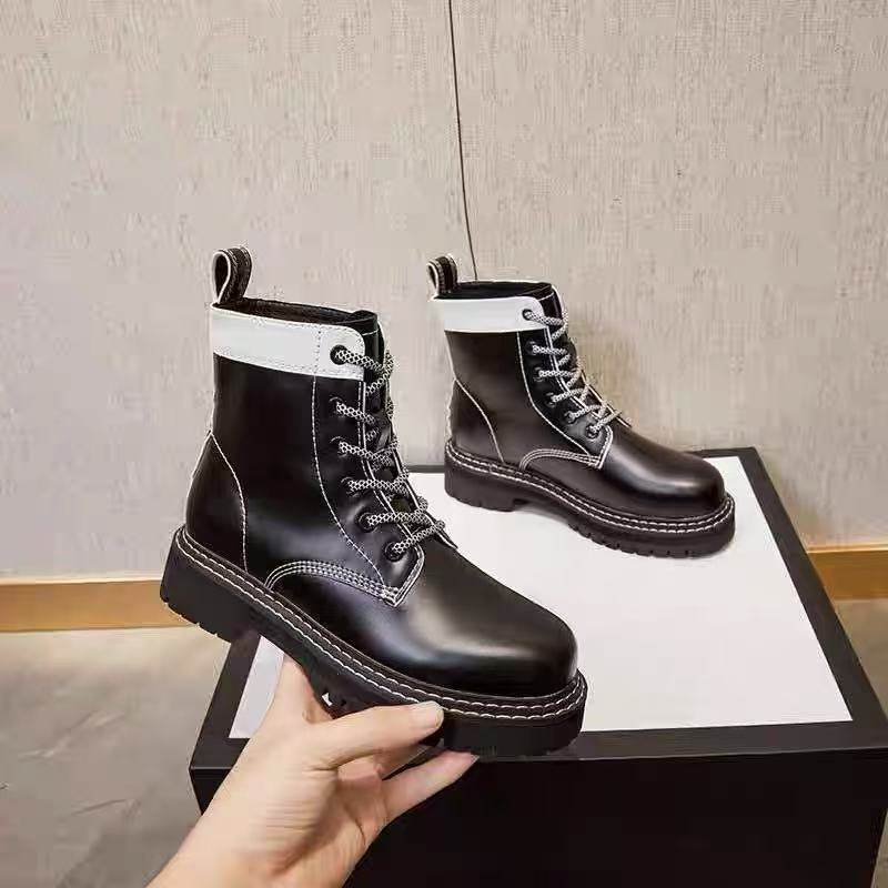 【维也娜老赵专享】AHH999-3高定真皮厚底四季百搭时尚马丁靴,女鞋,马丁靴,淘宝优惠券,粉丝福利购,淘宝优惠卷