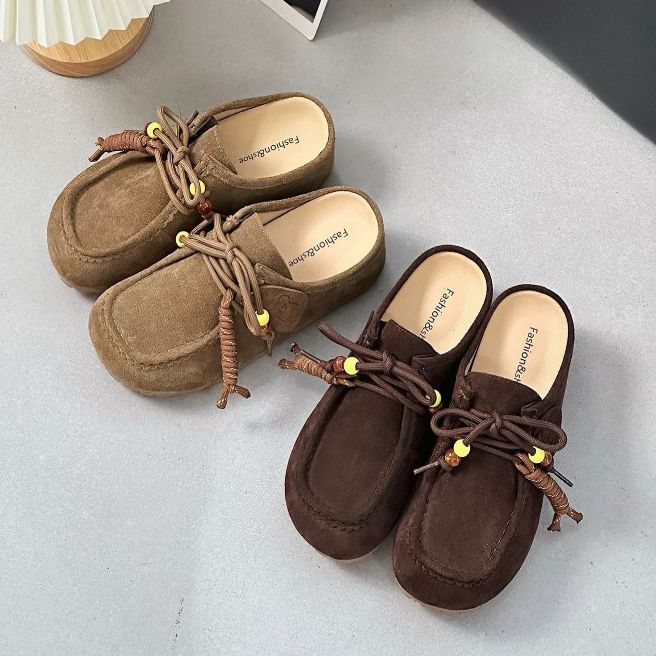 【维也娜老赵专享】AAL728-3新款真皮勃肯拖鞋