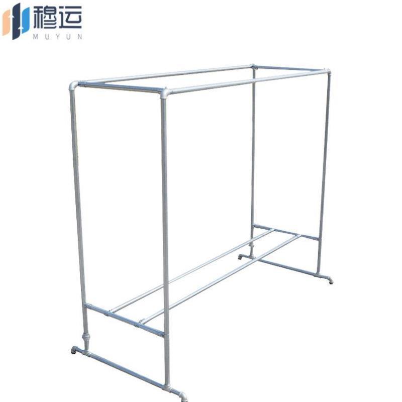 穆运镀锌钢管晾衣架加厚防风晒被架简易落地户外室外双杆水管2000