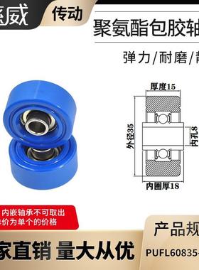 厂家直供慈威PUFL60835-15W18福莱轮流利条滑轮非标608包胶轴承
