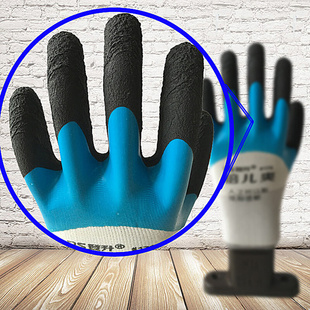 。包邮登升179倍儿爽双层挂胶劳保手套耐磨防滑透气贴合M号8号中