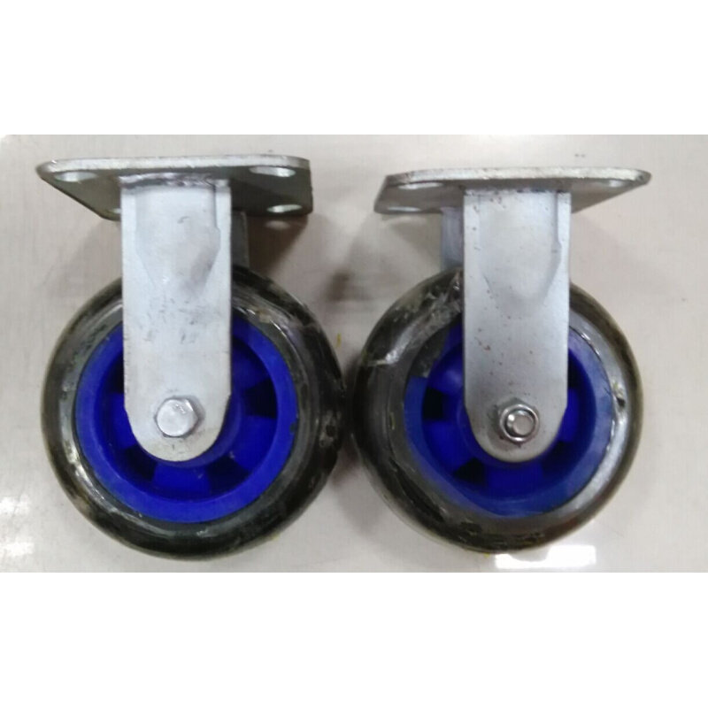 。4只包邮6寸重型橡胶转向脚轮手推车平板车轮万向轮静音减震转向