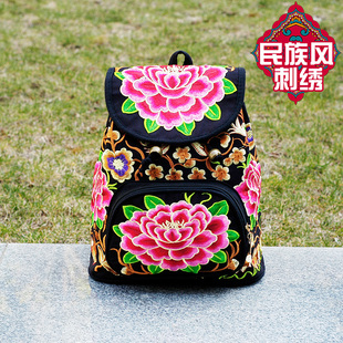 民族风绣花包包刺绣休闲帆布小孩女士学生书包.背包双肩 2021新款