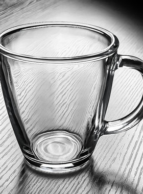 玻璃杯茶杯水杯酒杯大容量耐高温单层把杯透明高级感轻奢大号带把