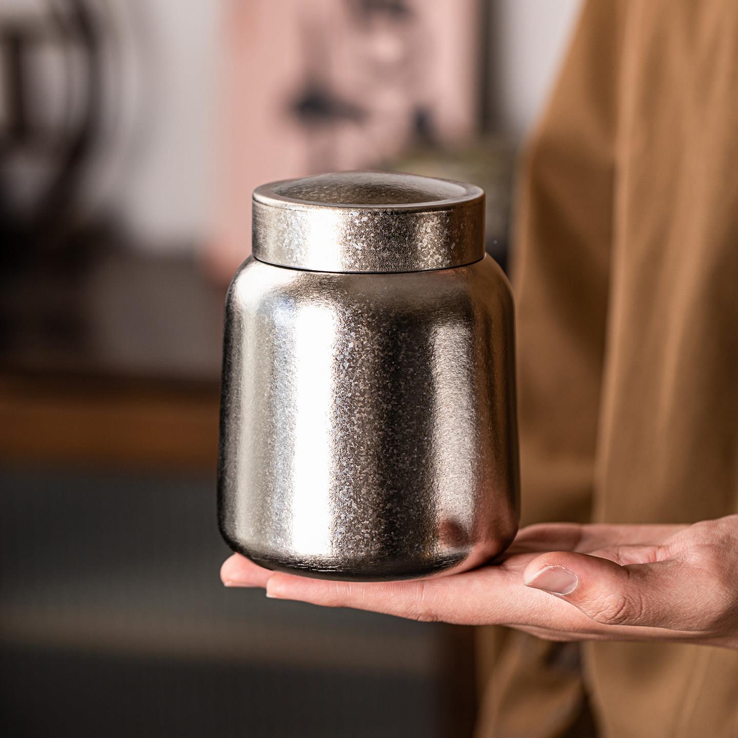 2026罐新款纯封钛茶叶罐单茶家用轻奢高纯钛藏香档配存茶罐防潮密
