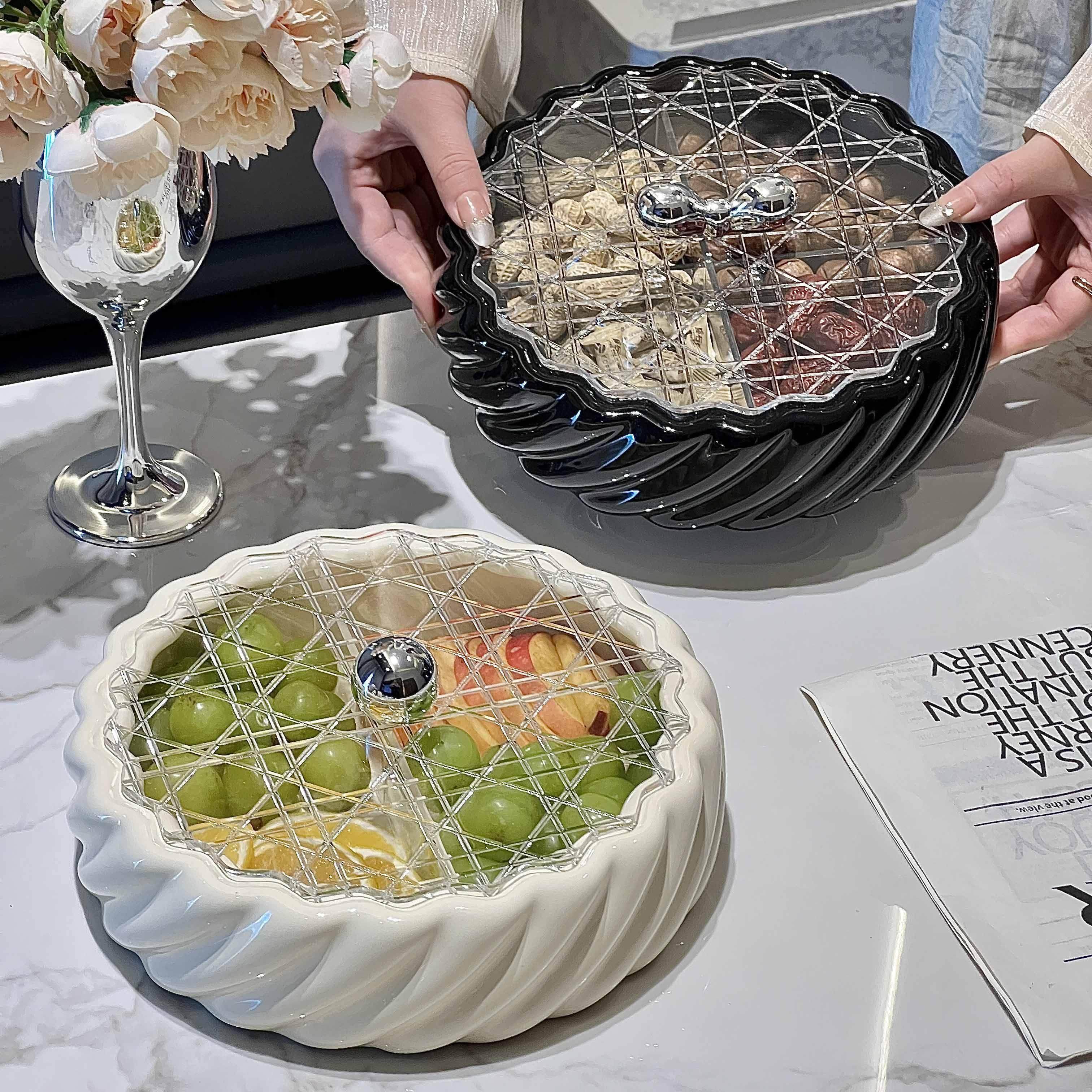 陶瓷果封DAK盘客厅密家用高茶几档水果盘零食摆放盘干果收纳盒糖,家居饰品,果盘/果篓,淘宝优惠券,粉丝福利购,淘宝优惠卷