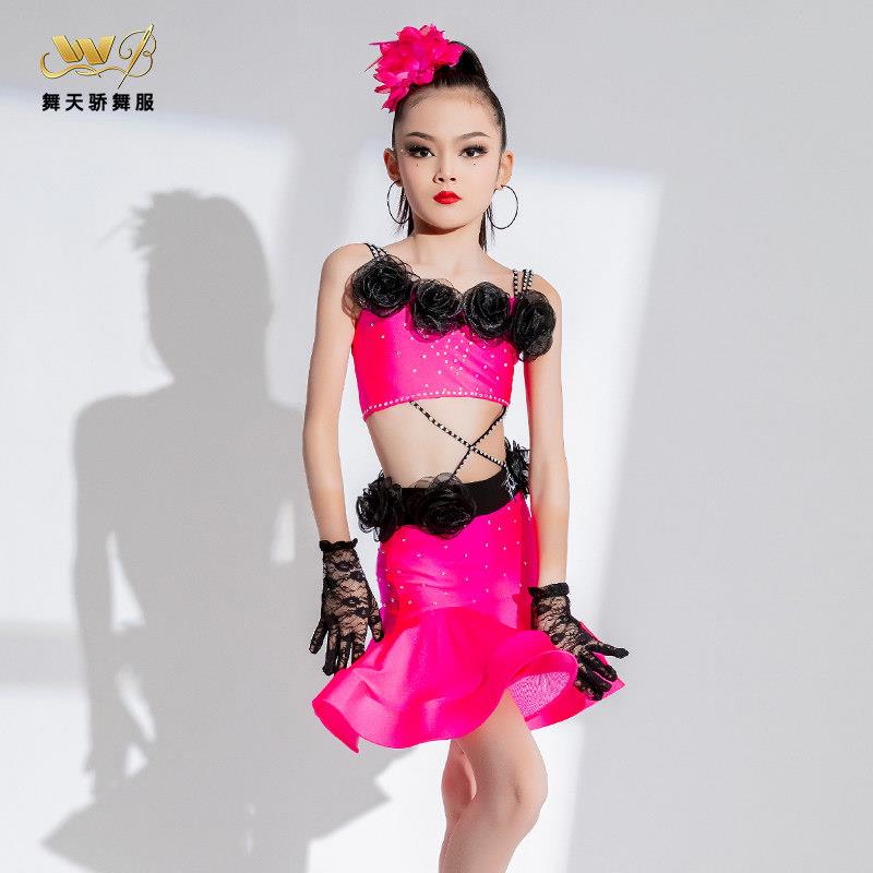 TS397新款拉舞服高级感比表演服女童业拉丁赛服花服专儿童舞丁蹈
