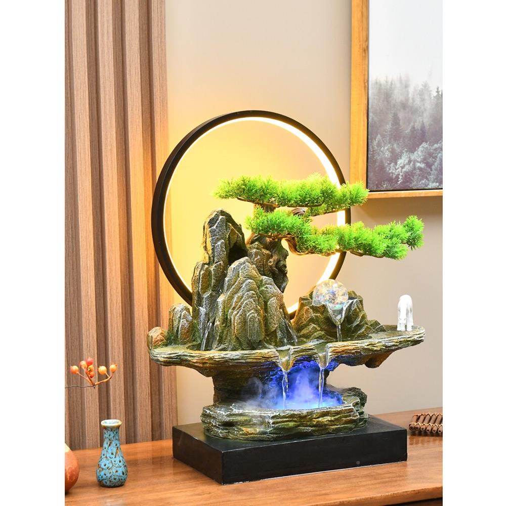 新式中假山流流水喷泉办公室客厅财富通景观DEU摆件饰开业装礼品