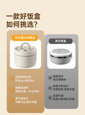 不保温饭盒桶上锈钢便FH01QN当盒班学生便携带饭族可微波炉加热餐