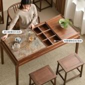 椅实木简约家用客厅0茶桌组合新中式 22乌5新款 高端金木黑胡桃木色