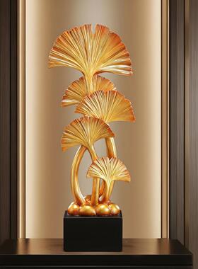 现代轻银叶装饰大摆件家居客大业有成玄奢关入户厅高级感工艺礼品