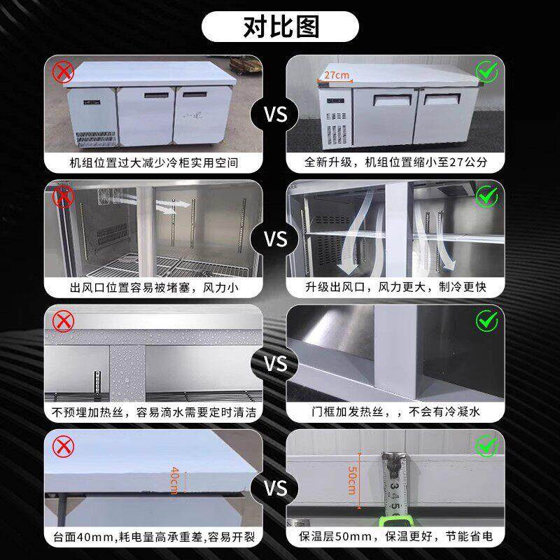 昂台友风冷霜商用冷藏工作锈钢冰柜保鲜冷无冻操作台TG1500平台雪