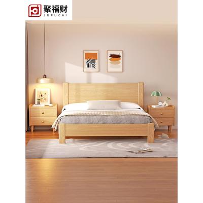 加粗1加厚实木床橡木双Jfc-smc1人床架.8单人床1.2m儿童床.51米床