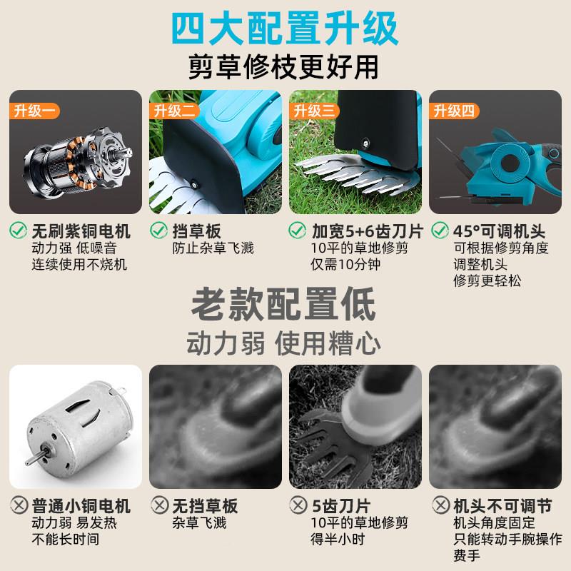 手动持割除草机草机家用小型电功充电式大率锂电池农坪用收割除草