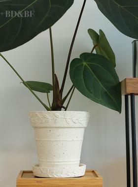 青野园艺陶多EFP家粗陶花盆红土盆透气粗陶简花盆约家用绿植肉带