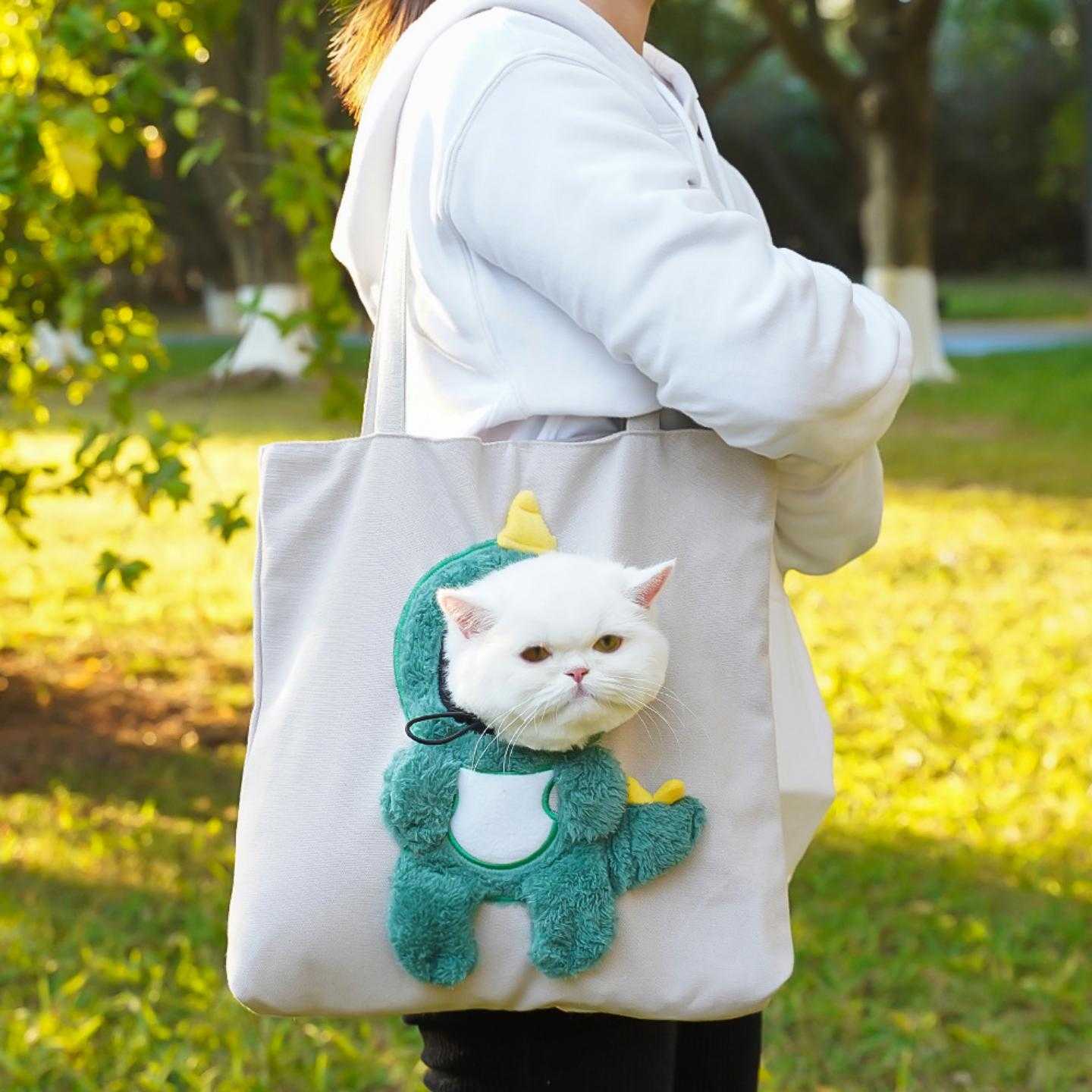 宠物外出包猫包斜挎手提猫咪袋子小型犬露头狗狗单肩包狗用品