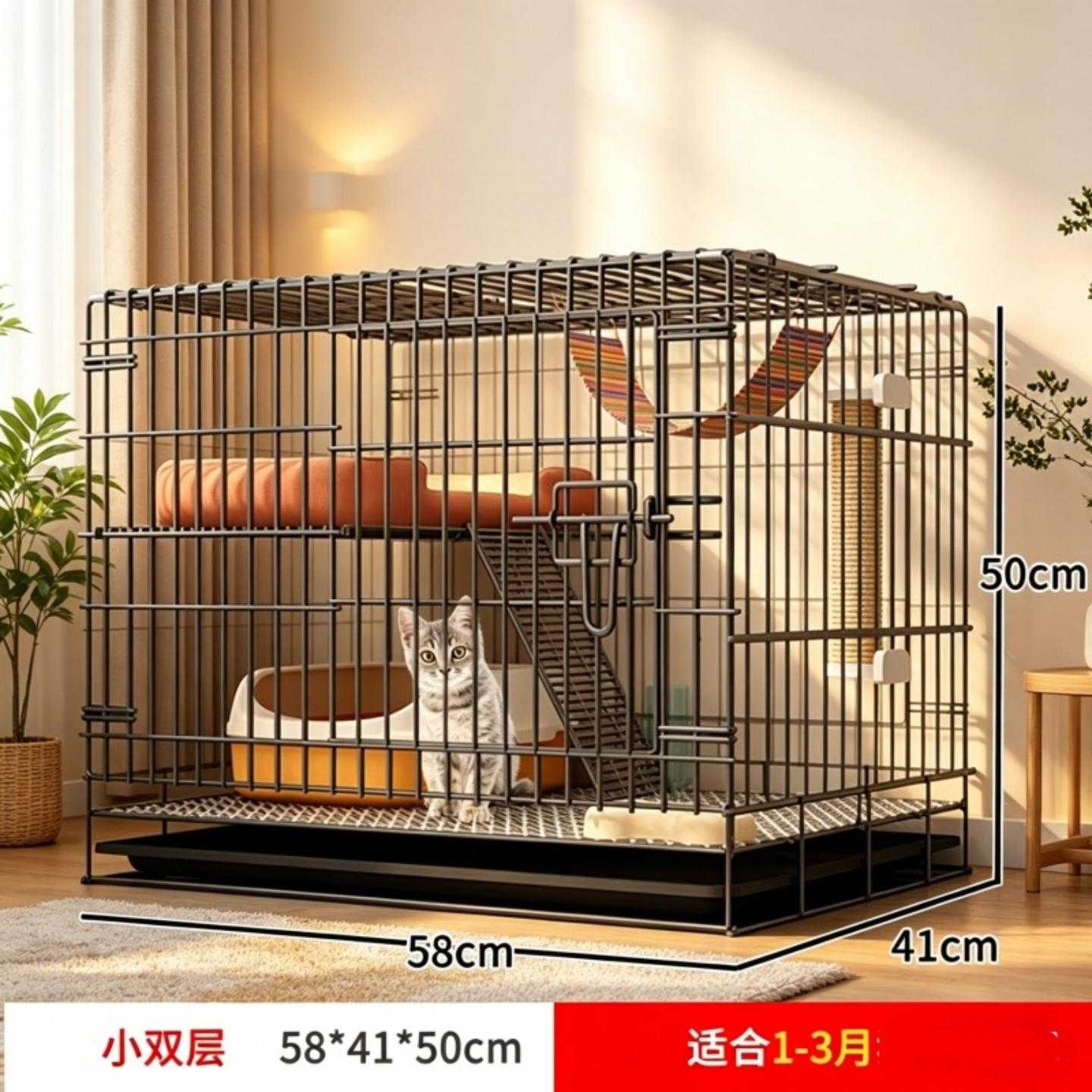 猫笼子猫别墅家用室内带厕所一体超大自由空间两层猫咪窝猫屋猫舍
