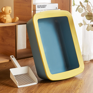 塑料加厚大号猫砂盆半封闭式防外溅猫咪厕所小号幼猫屎盆猫咪用品