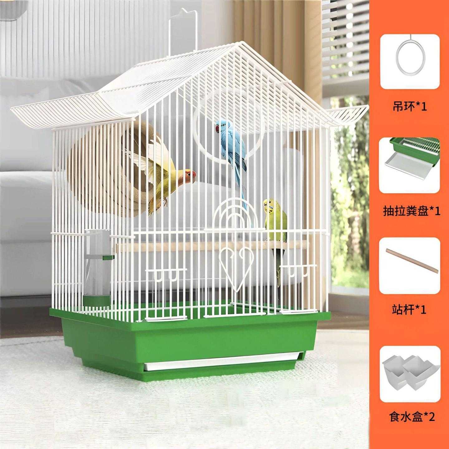 鸟笼小型玄凤虎皮珍珠鸟专用鸟笼子家用大号新型豪华生态别墅