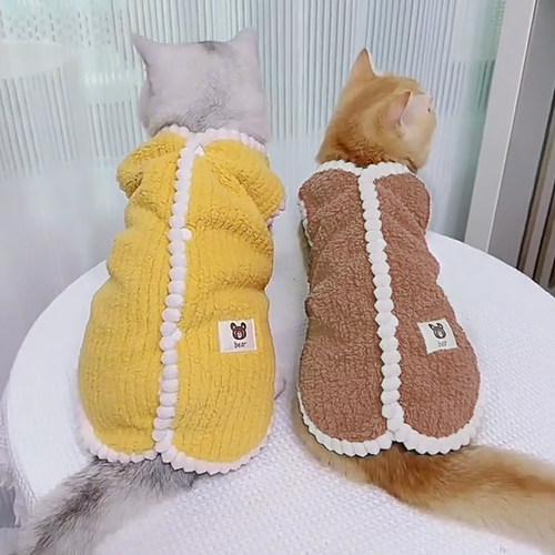 秋冬宠物猫咪衣服无袖马甲保暖英短布偶幼猫防寒加绒开衫狗狗背心