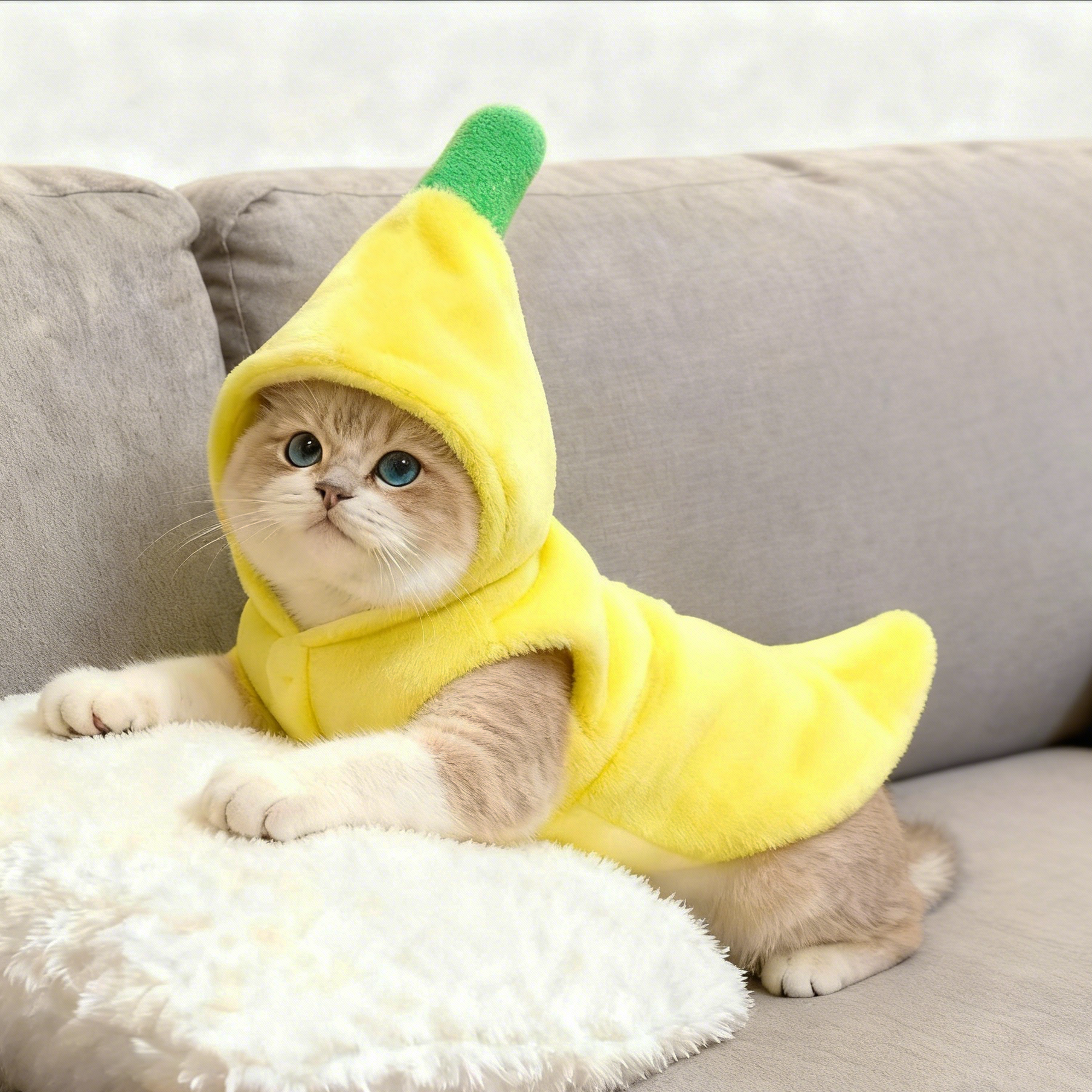 小猫咪衣服搞怪香蕉变身装保暖金渐层布偶英短宠物狗狗两脚衣带帽