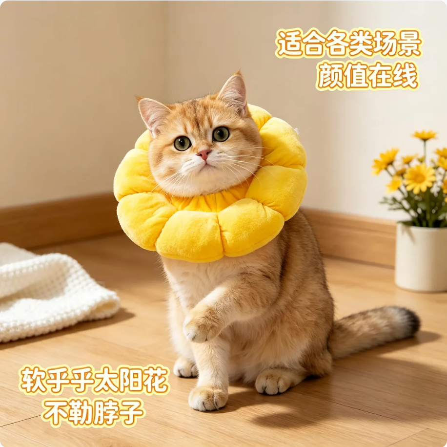 花朵造型调节宠物猫猫伊丽莎白圈猫咪软萌可爱绝育猫咪狗狗防舔咬