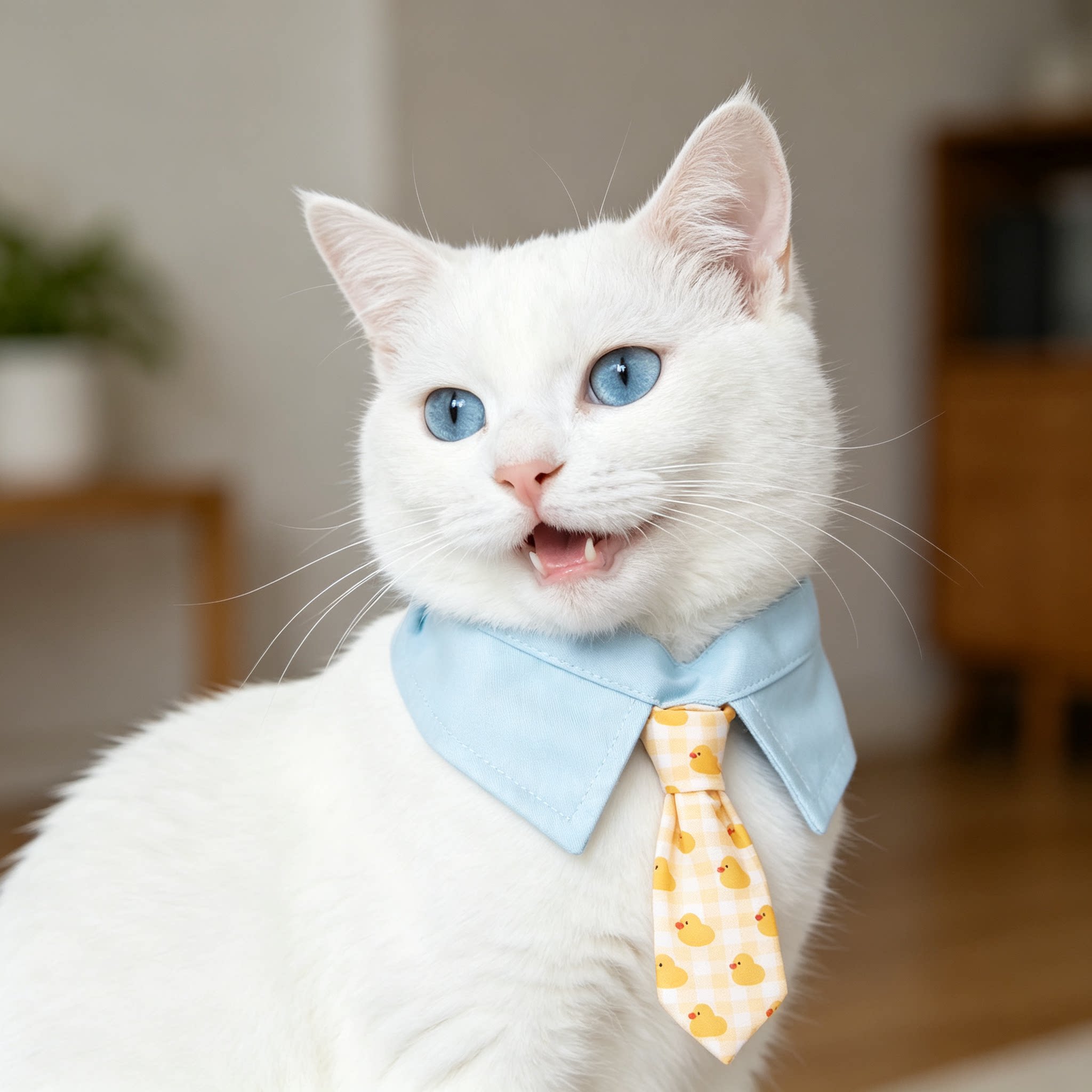 猫咪口水巾领带围脖围巾小印花宠物绅士西装风装饰防脏用品
