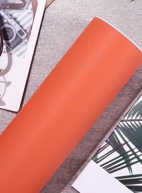 磨砂橙色贴纸橘色即时贴广告贴刻字机哑光背景幼儿园墙纸自粘壁纸