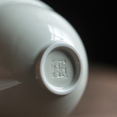 陈氏定窑 素面品茗杯曲阳定瓷茶盏半手工主人杯家用单杯高档送礼