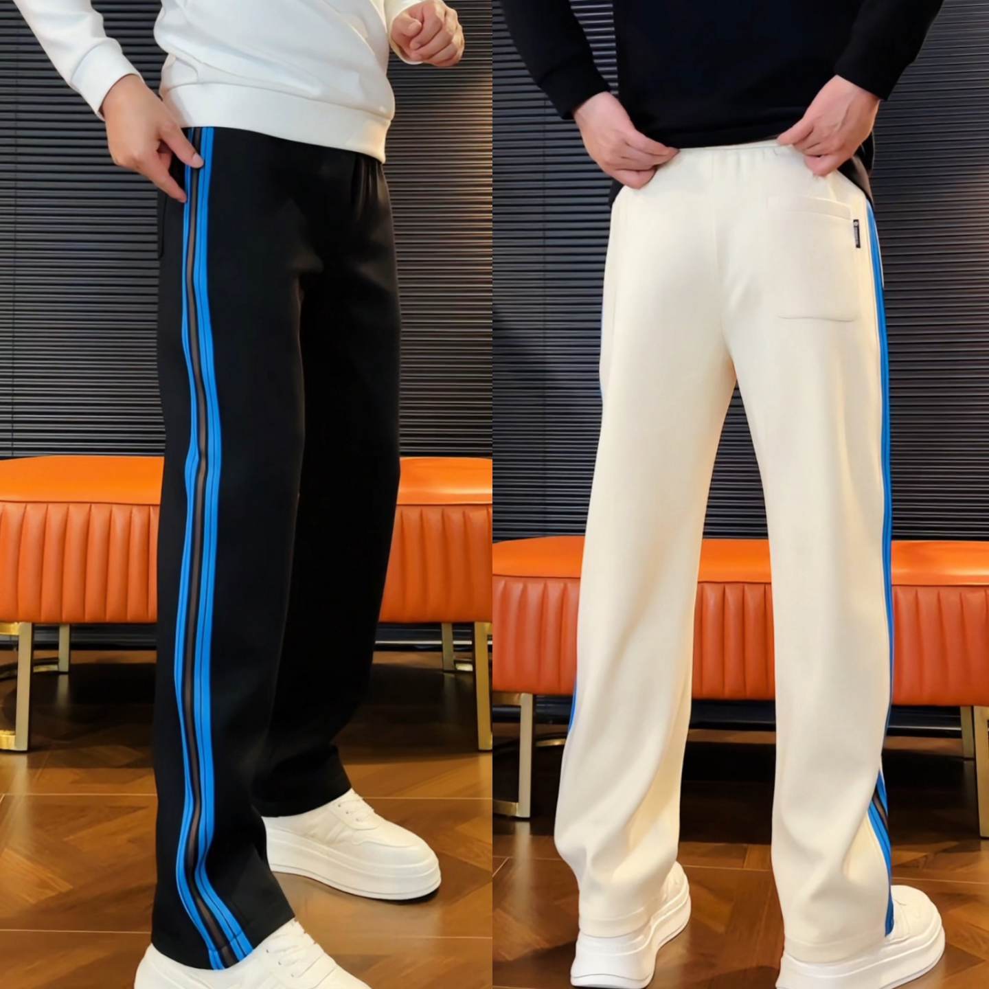 休闲百搭男士26ss秋季潮流时尚百搭高级舒适轻奢修身直筒休闲裤