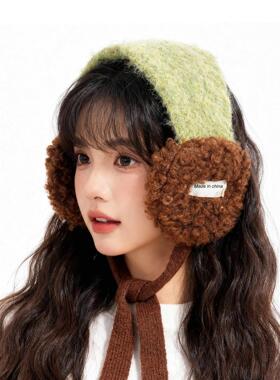 高颜值保暖耳罩毛茸茸系带冬耳包毛绒耳暖发带耳朵罩女护耳套防寒