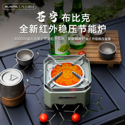 BUERK新款分体稳压卡式炉户外炉具露营野炊装备红外燃气炉头防风