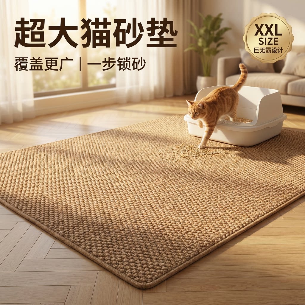 猫砂垫防带出超大号宠物餐垫猫咪猫狗垫子