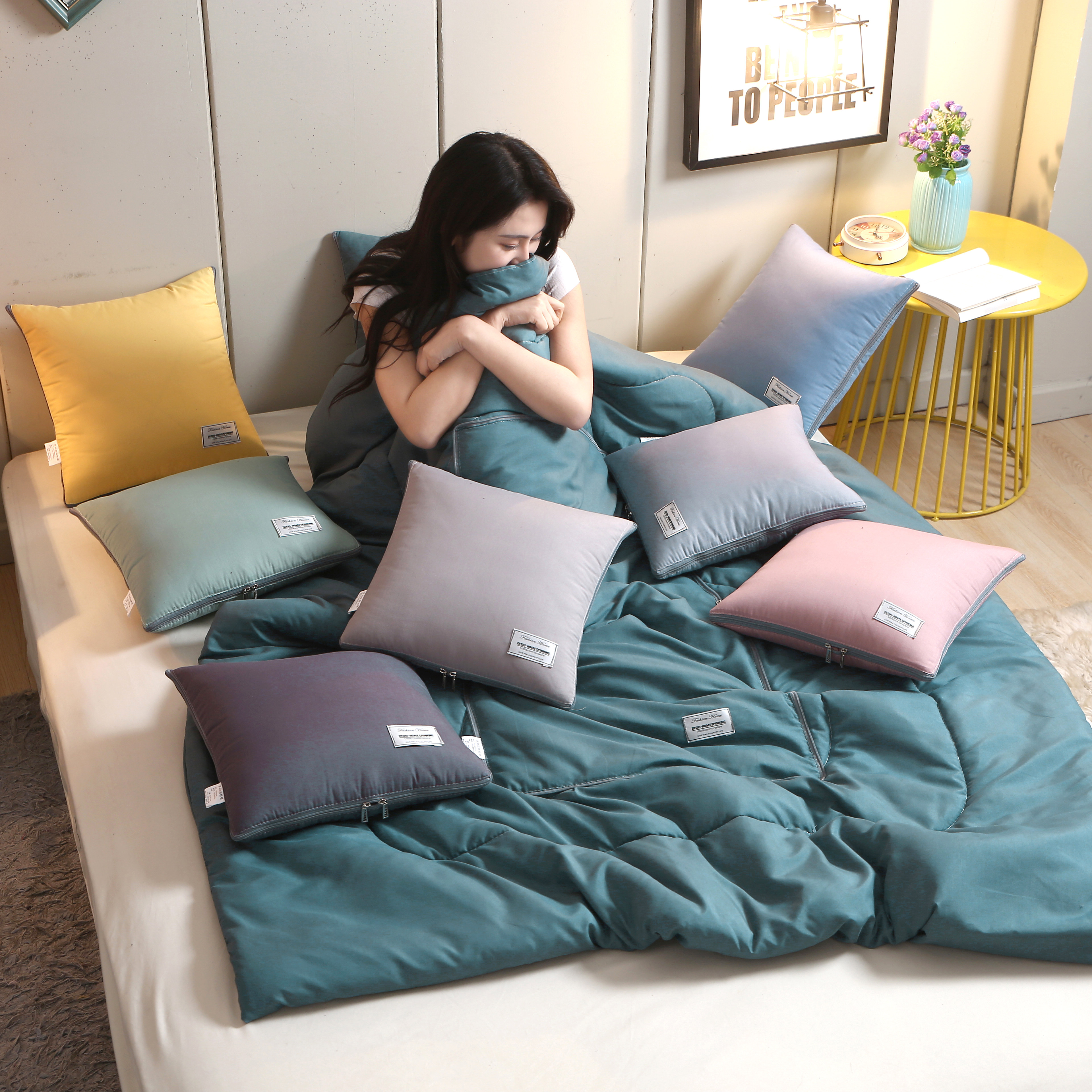 抱枕被子汽车二合一纯棉午休睡觉居家办公室车载毯子靠枕沙发加厚,居家布艺,抱枕被,淘宝优惠券,粉丝福利购,淘宝优惠卷