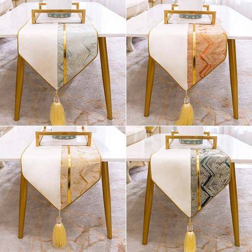 现代简约北轻奢美式欧式桌旗欧式茶几餐桌布茶桌布床旗床尾巾