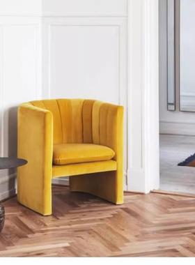 轻奢休闲布艺三人沙发设计师小户型客厅阳台绒布单双人沙发椅