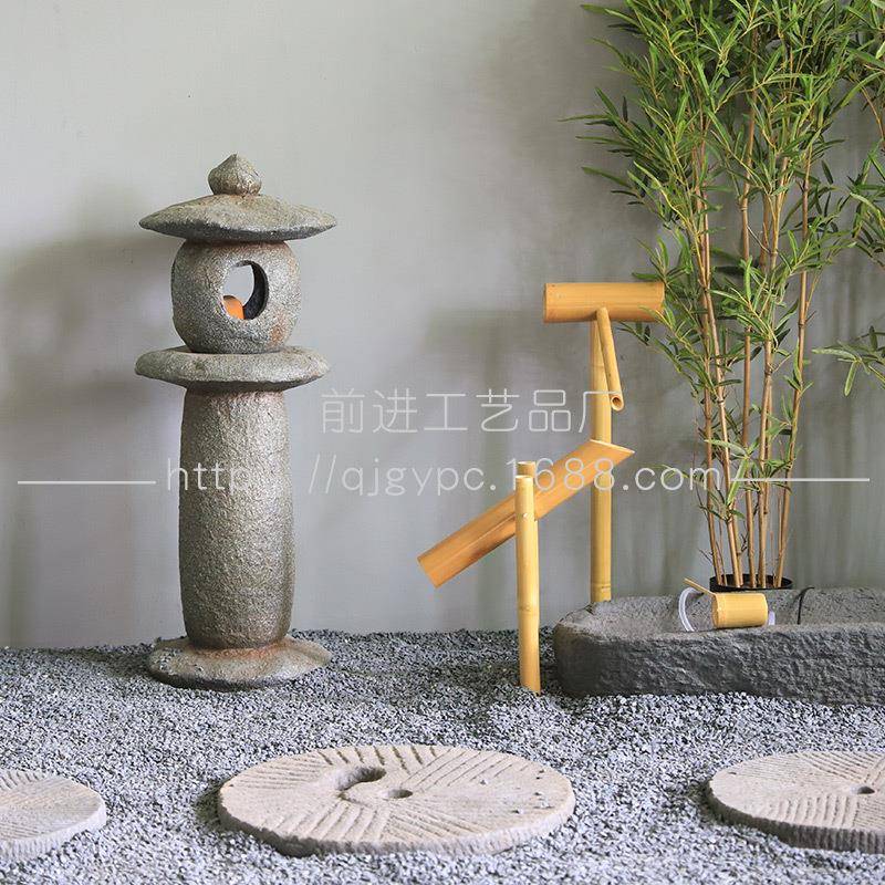 户外中式庭院日式景观摆件造景仿真石头地灯太湖石马槽拴马柱